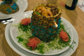 Beef and abalone with pineapple